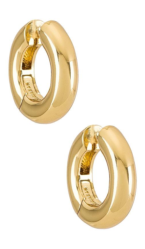 baublebar dalilah huggie hoops in metallic gold.