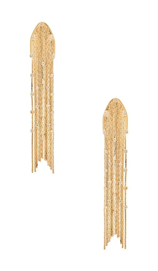 baublebar elektra earrings in metallic gold.