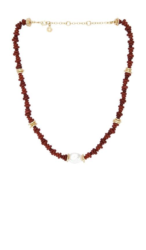 baublebar farah beaded necklace in red.