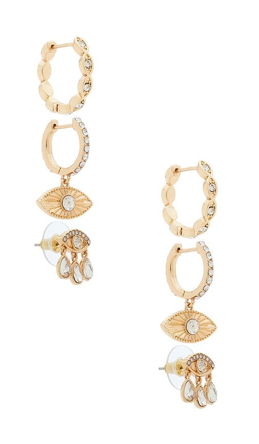 baublebar good intentions evil eye earring set in metallic gold.