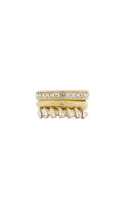 baublebar greta waterproof ring set in metallic gold. - size 7 (also in 8)