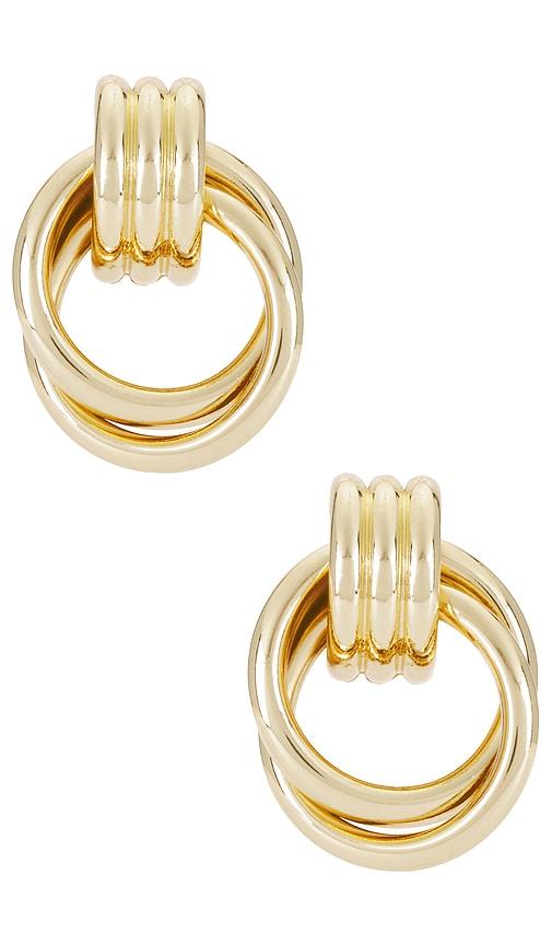 baublebar interlocking hoop earrings in metallic gold.