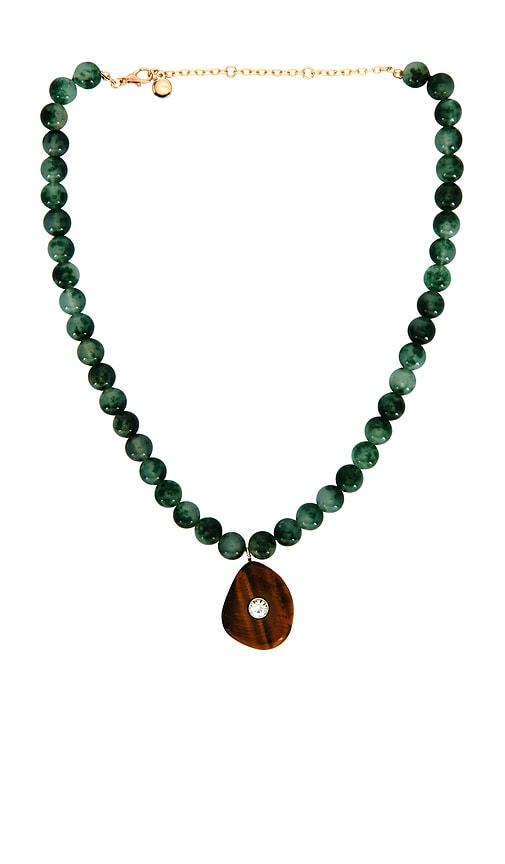 baublebar jamie semi precious beaded necklace in green.