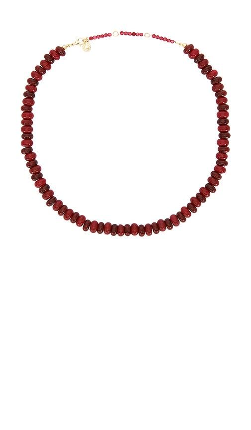 baublebar joyce semi precious beaded necklace in red.