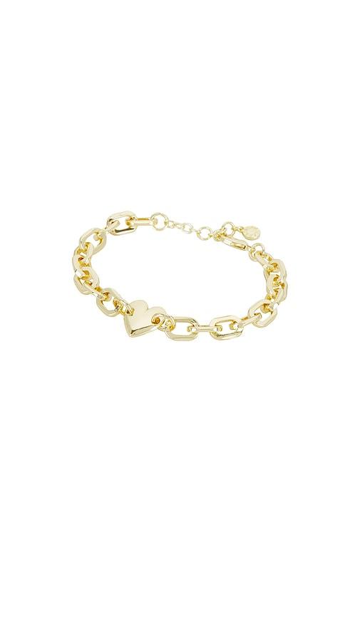 baublebar leah bracelet in metallic gold.