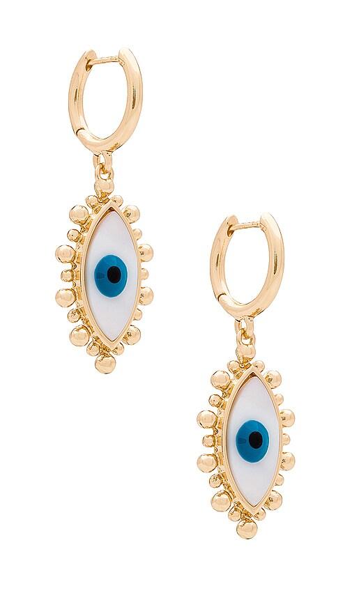 baublebar look out earrings in metallic gold.