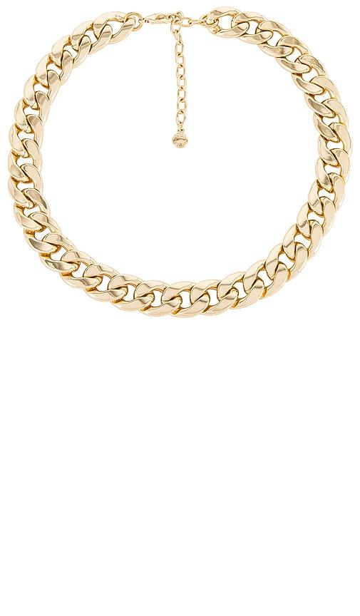 baublebar michaela curb chain necklace in metallic gold.