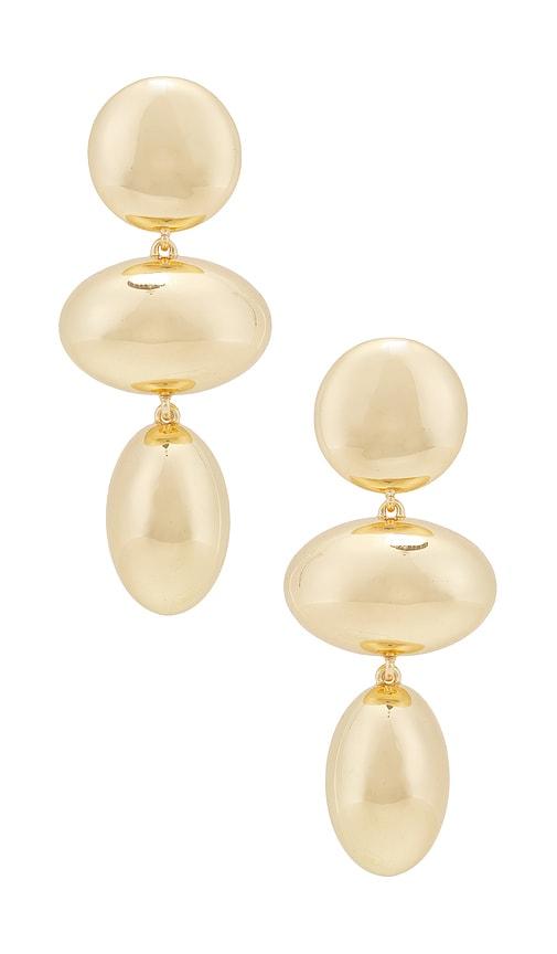 baublebar mira earrings in metallic gold.