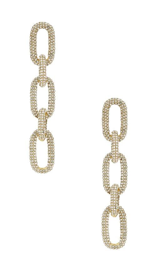 baublebar nova chain earrings in metallic gold.
