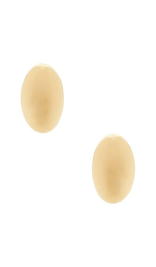baublebar oval statement stud earrings in metallic gold.