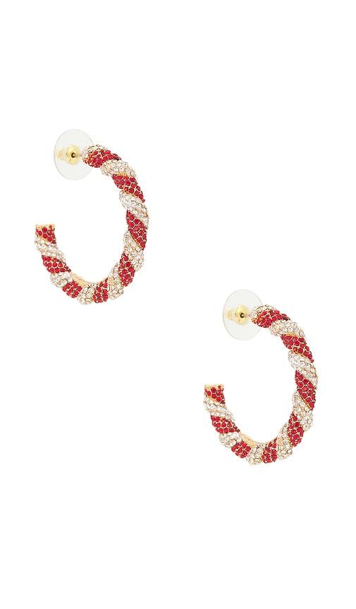 baublebar peppermint hoop earrings in red.