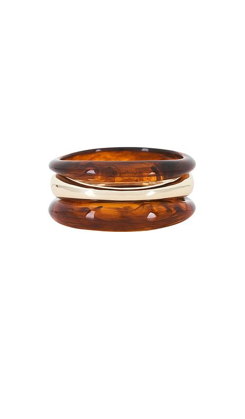 baublebar raven resin bangle set in metallic gold.