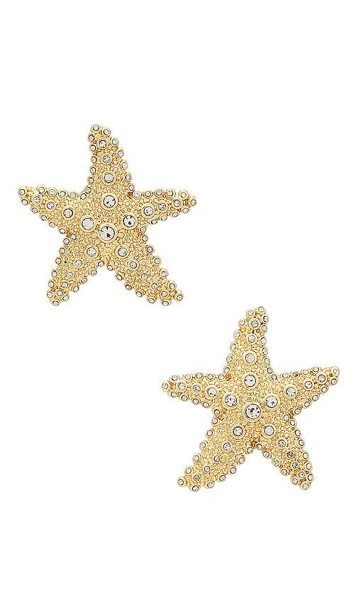 baublebar sea star earrings in metallic gold.