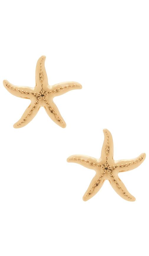 baublebar starfish earrings in metallic gold.