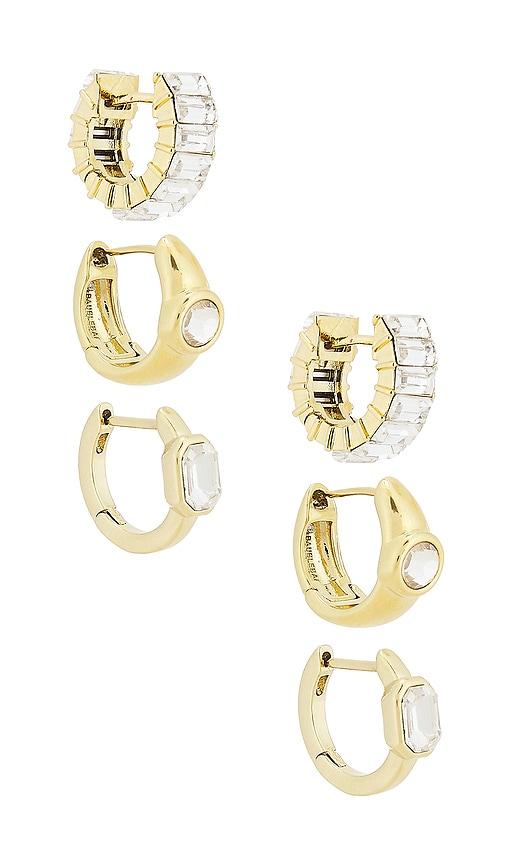 baublebar tyra waterproof earring set in metallic gold.