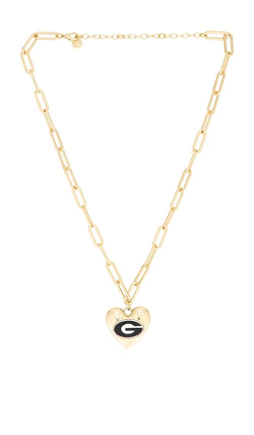 baublebar university of georgia statement heart necklace in metallic gold.