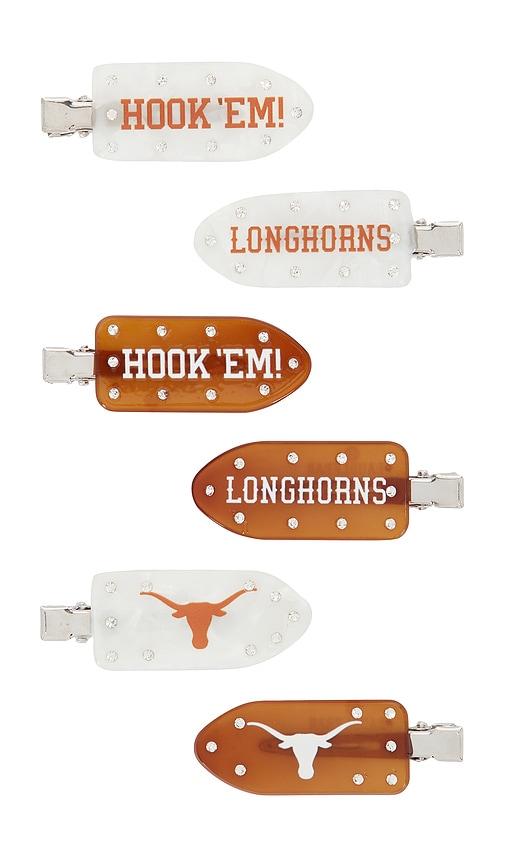 baublebar university of texas at austin hairclip set in brown.