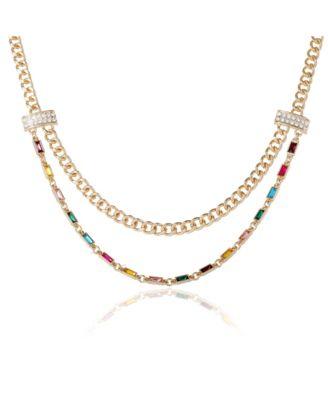bcbg generation double layer multicolor necklace