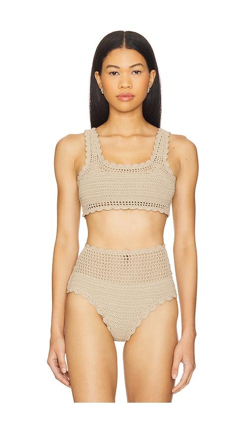 beach riot andy bikini top in neutral. - size m (also in xl, xs)