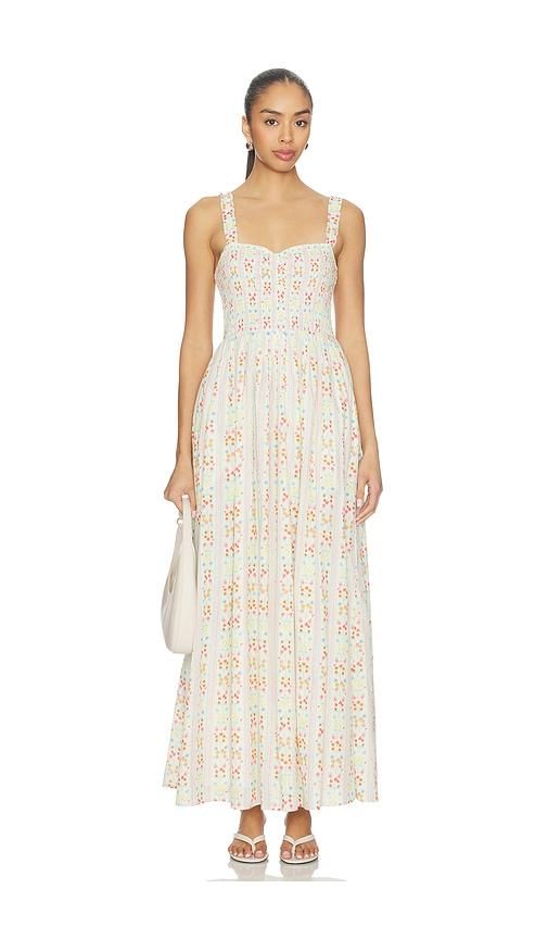beach riot cari maxi dress in white,pink. - size m (also in s)