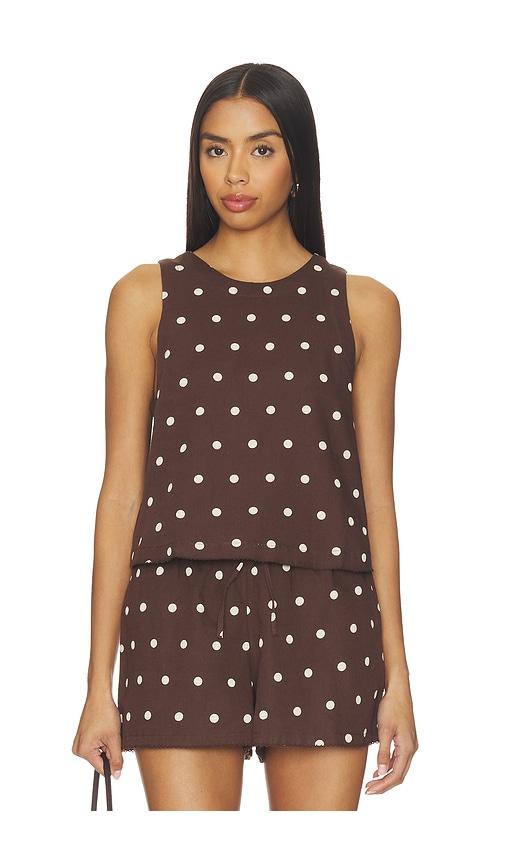 beach riot dollie sleeveless top in brown. - size l (also in xs, s, m)
