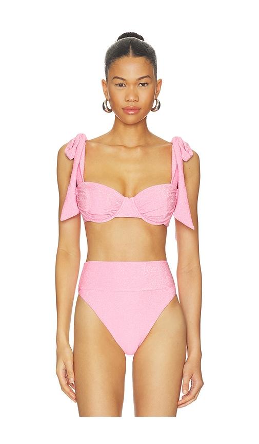 beach riot drea bikini top in pink. - size s (also in xs)
