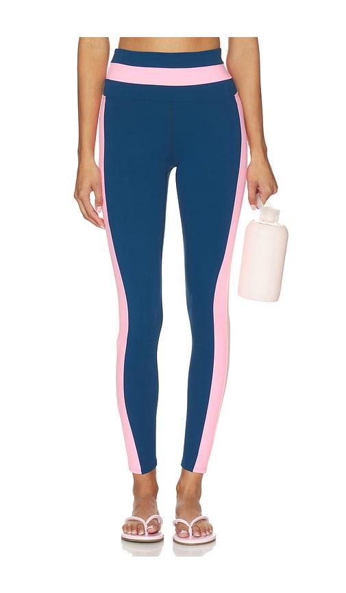 beach riot mariella legging in navy,pink. - size l (also in xs, m, xl)