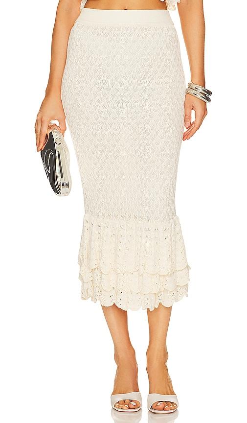 beach riot polly skirt in ivory. - size l (also in m)