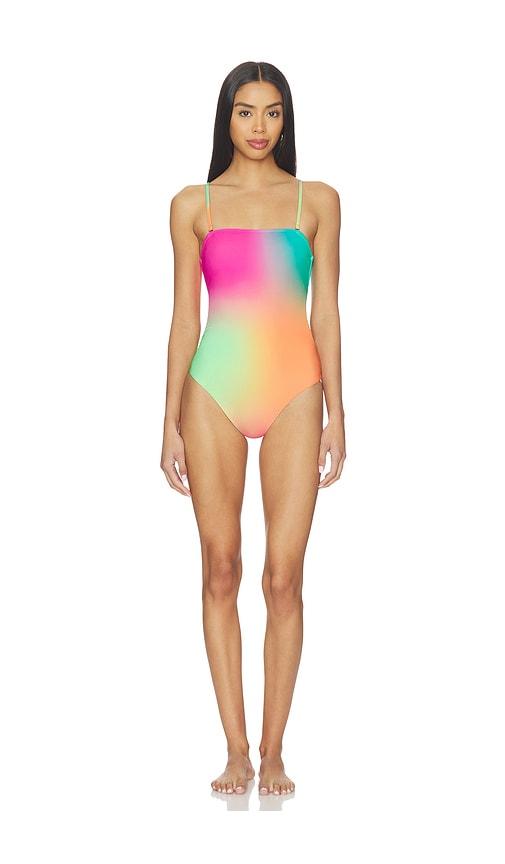beach riot stassia one piece swimsuit in fuchsia,teal. - size l (also in xs, s, m, xl)