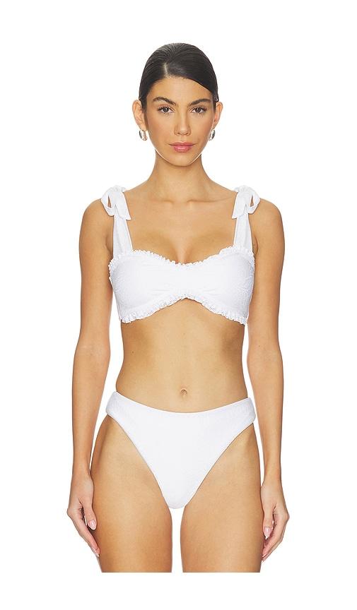 beach riot taryn bikini top in white. - size l (also in xs, s, m, xl)