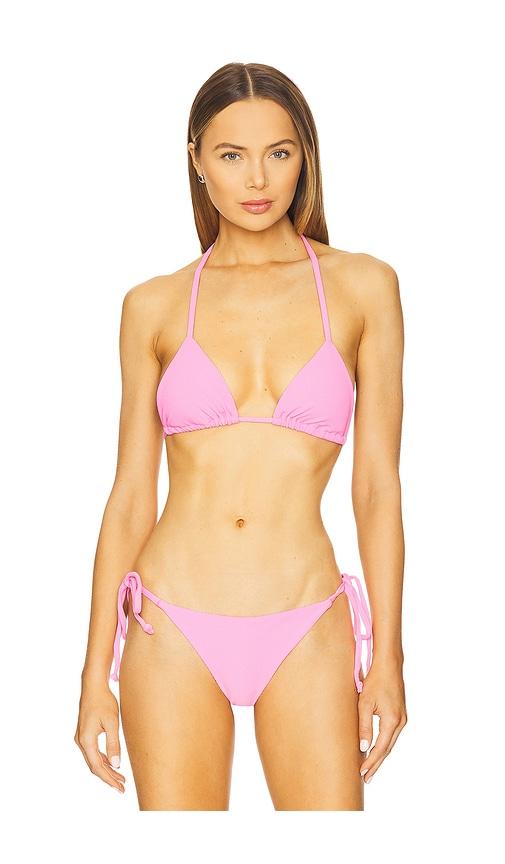 beach riot winona bikini top in pink. - size m (also in s)