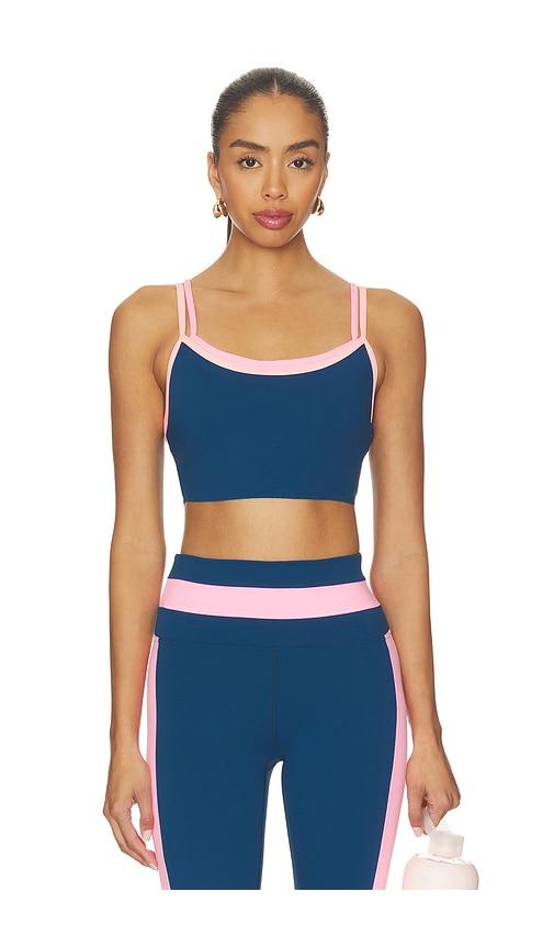 beach riot winston top in navy,pink. - size l (also in xs, xl)