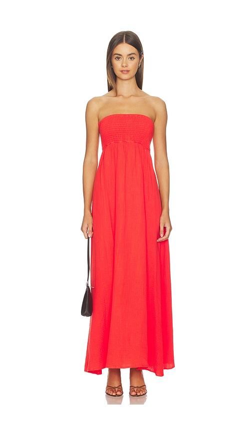 beach riot yula maxi dress in red. - size m (also in s)