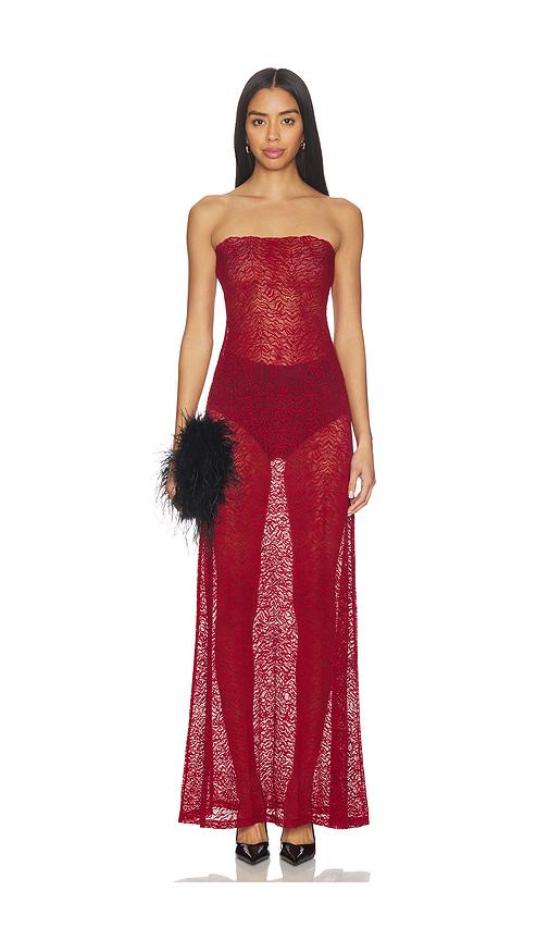 beaufille anise dress in burgundy. - size l (also in m, s, xs)
