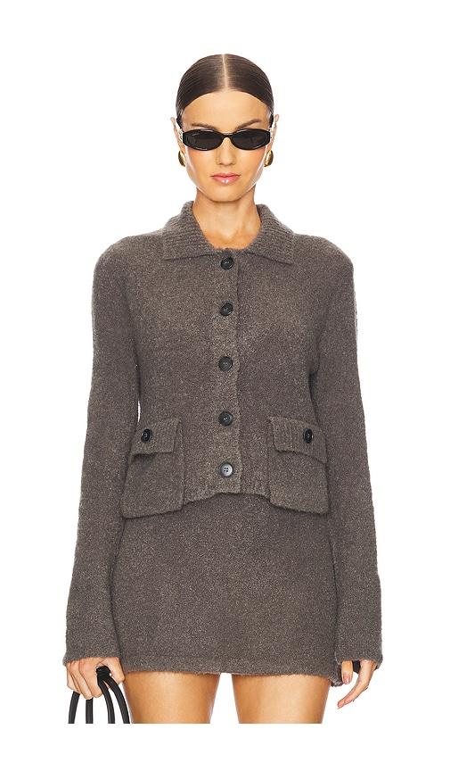 bec + bridge josie crop cardigan in charcoal. - size l (also in xs)