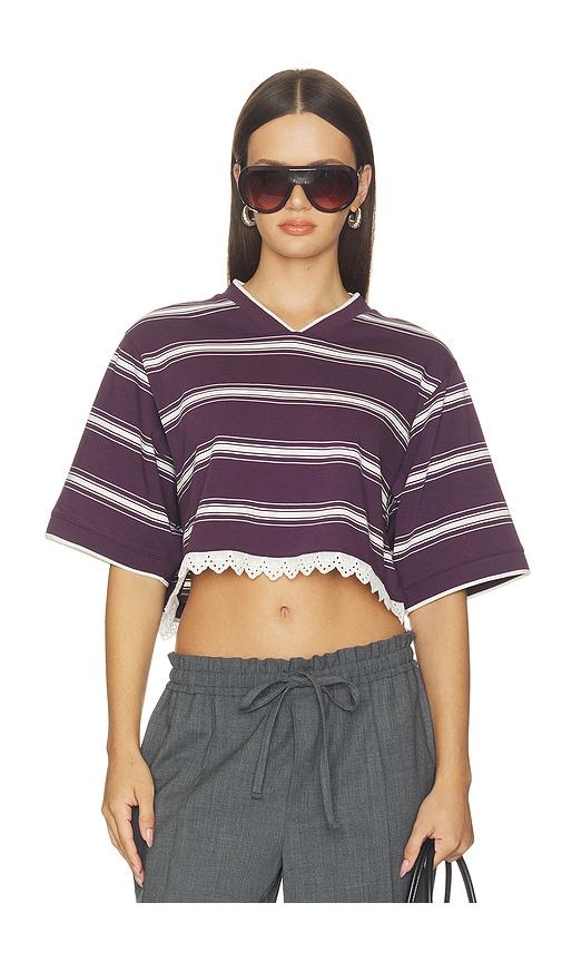 bec + bridge luisa cropped jersey in purple. - size l (also in xs, s, m)
