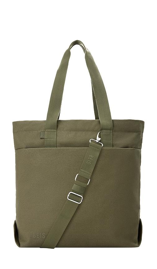 beis the utility tote in olive.