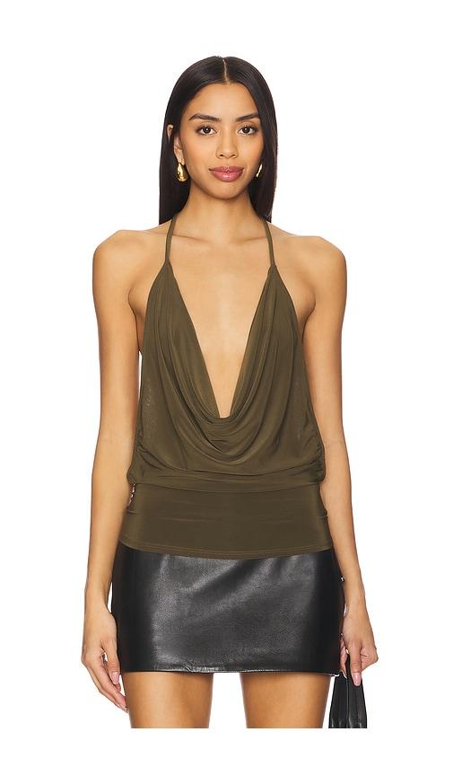 bella venice elsa top in olive. - size l (also in xs, s, m, xl)