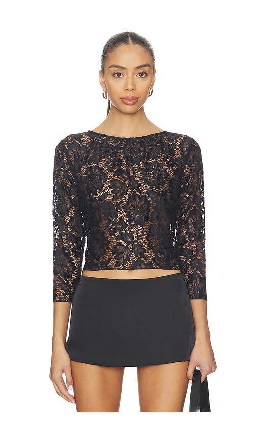 bella venice the camille lace top in black. - size m (also in xs, s)