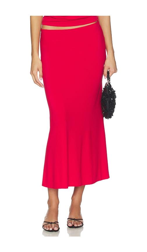 bella venice the jessie slip maxi skirt in red. - size m (also in s, xs)