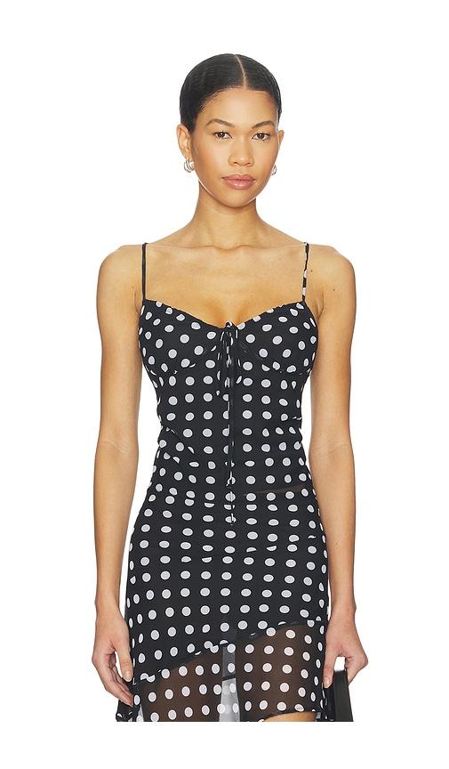 bella venice the josephine top in black,white. - size l (also in s, xs, m, xl)