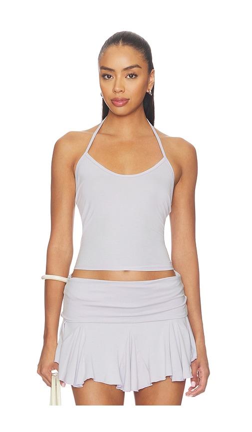 bella venice the mollie halter top in baby blue. - size l (also in s, m)