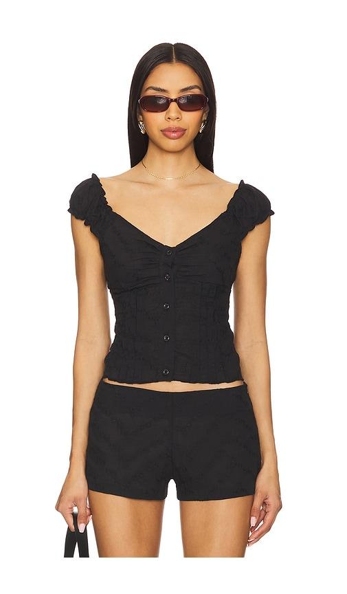 bella venice the stephanie top in black. - size l (also in m, s, xl)