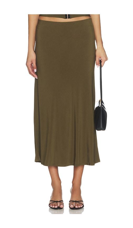 bella venice x revolve jessie slip skirt in olive. - size m (also in s, xs)