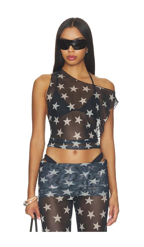 bella venice x revolve melody top in black & white. - size l (also in m, s, xs)