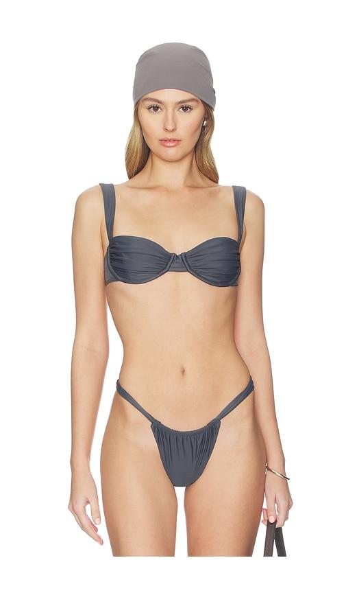 belle anna oracle bikini top in grey. - size m (also in s, xs)
