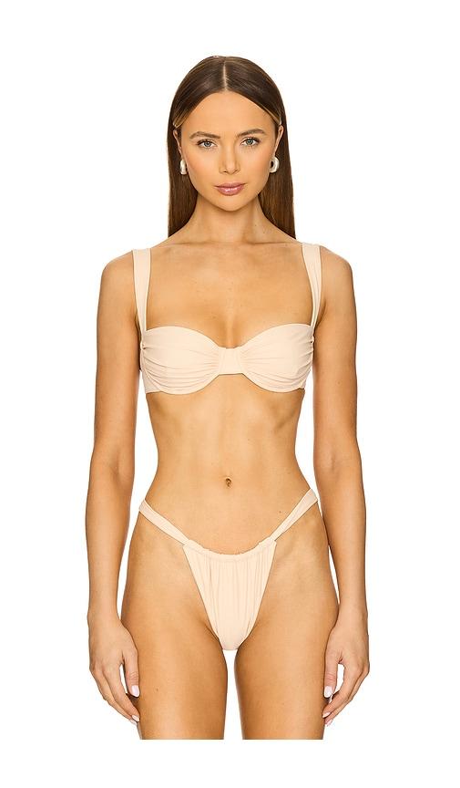 belle anna oracle bikini top in peach. - size s (also in xs)