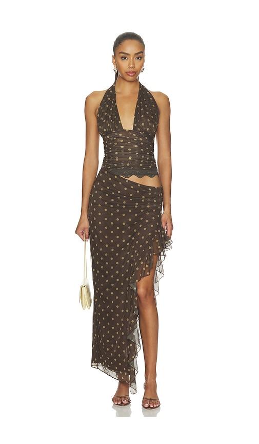 benni penelope maxi dress in chocolate. - size l (also in s, xs)