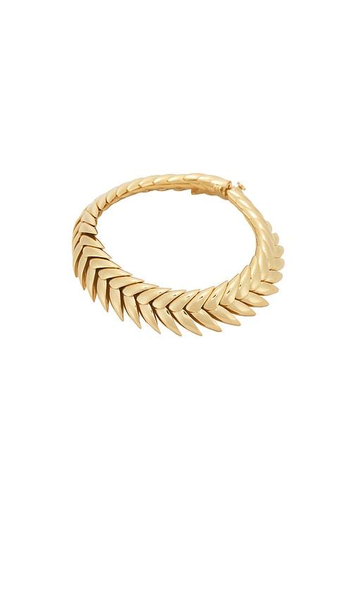 bevza spikelet bracelet in metallic gold.