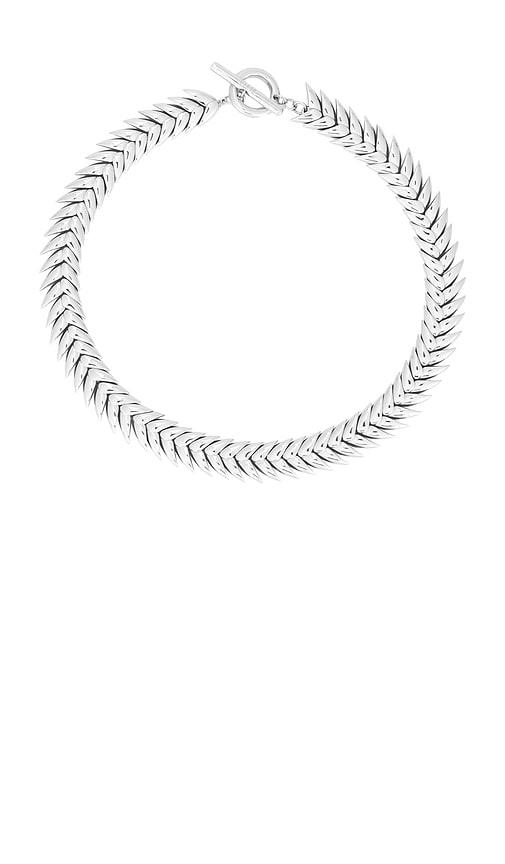 bevza spikelet necklace in metallic silver.